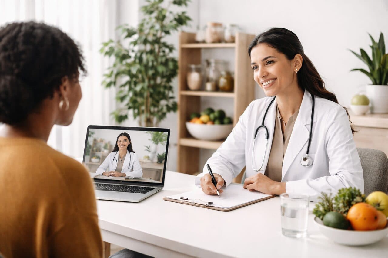 Nutritionist consulting with patient about metabolic health